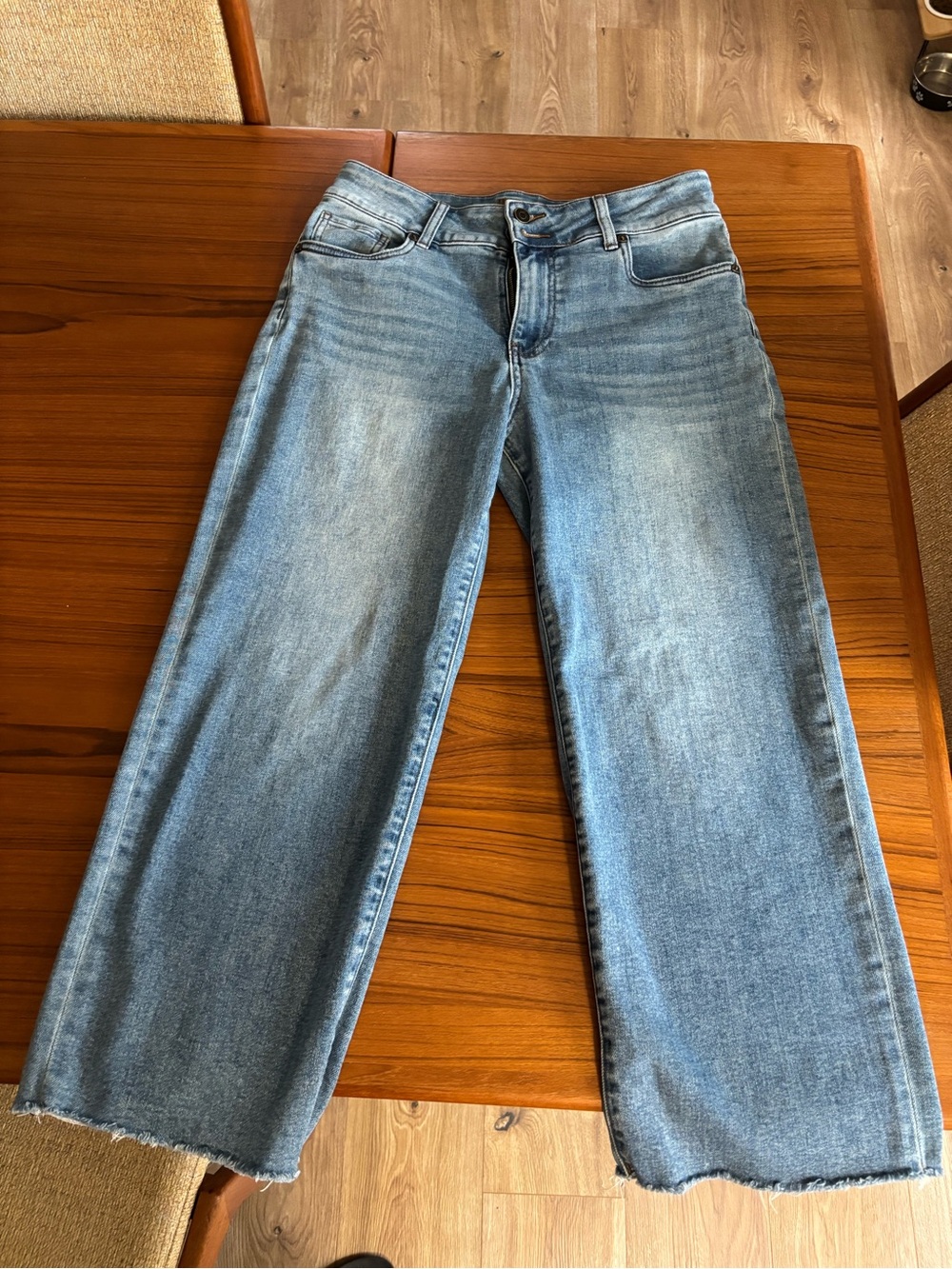 Kut from the Kloth Light Blue “Lucy” high rise crop wide leg